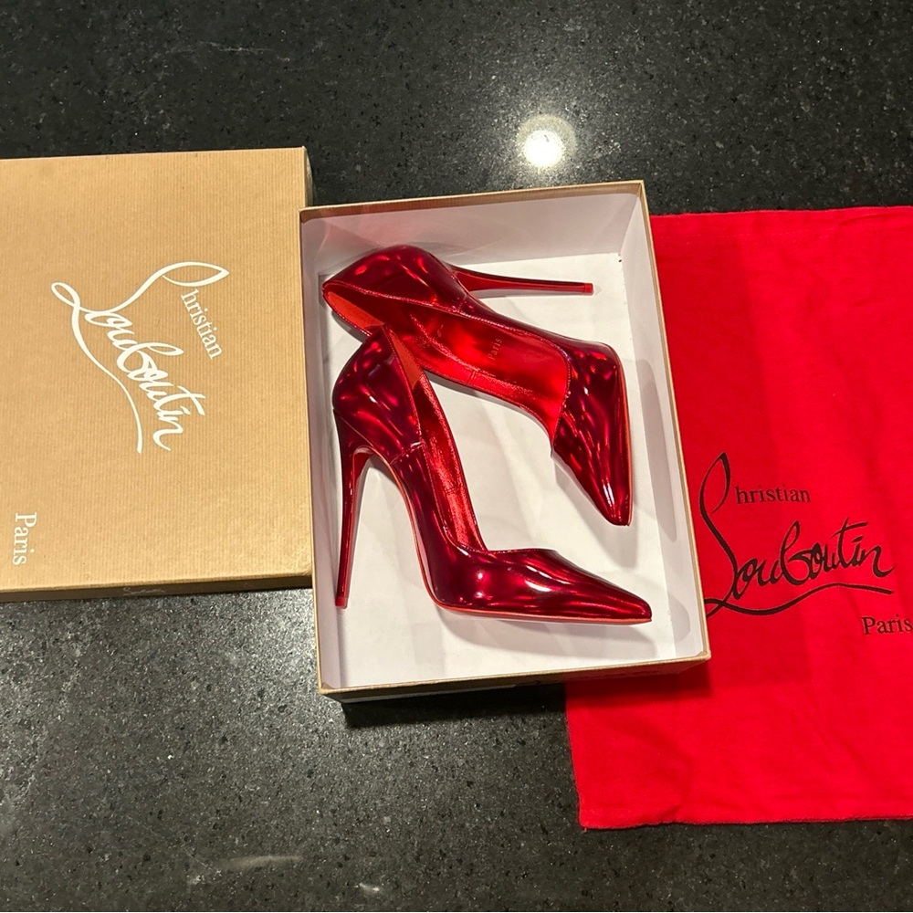 Christian Louboutin So Kate 120 mm Patent Leather Loubi Red - Size 38